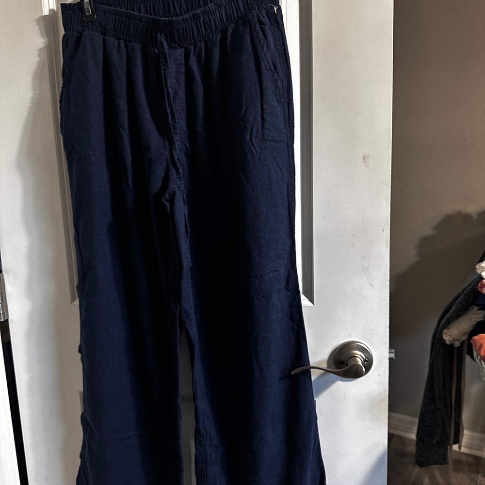 Briggs Women’s Linen Blend Pants – Size M – Navy Blue - Picture 5 of 7
